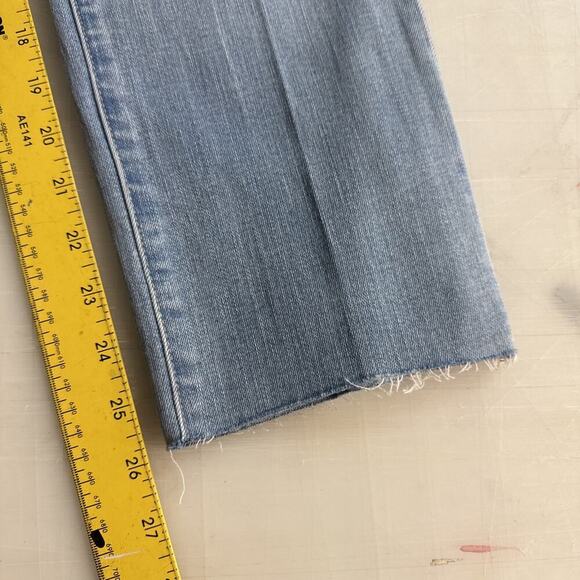 L’AGENCE Sada High Rise Cropped Slim Jeans Size 25 Bellevue Wash Stretch Raw Hem - Picture 15 of 15